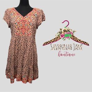 Savanna‎ Jane Embroidered Dress Animal Print
